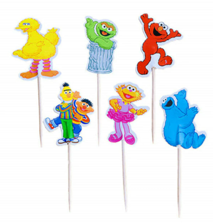 Sesame Street Characters Cupcake Picks - 12 Picks