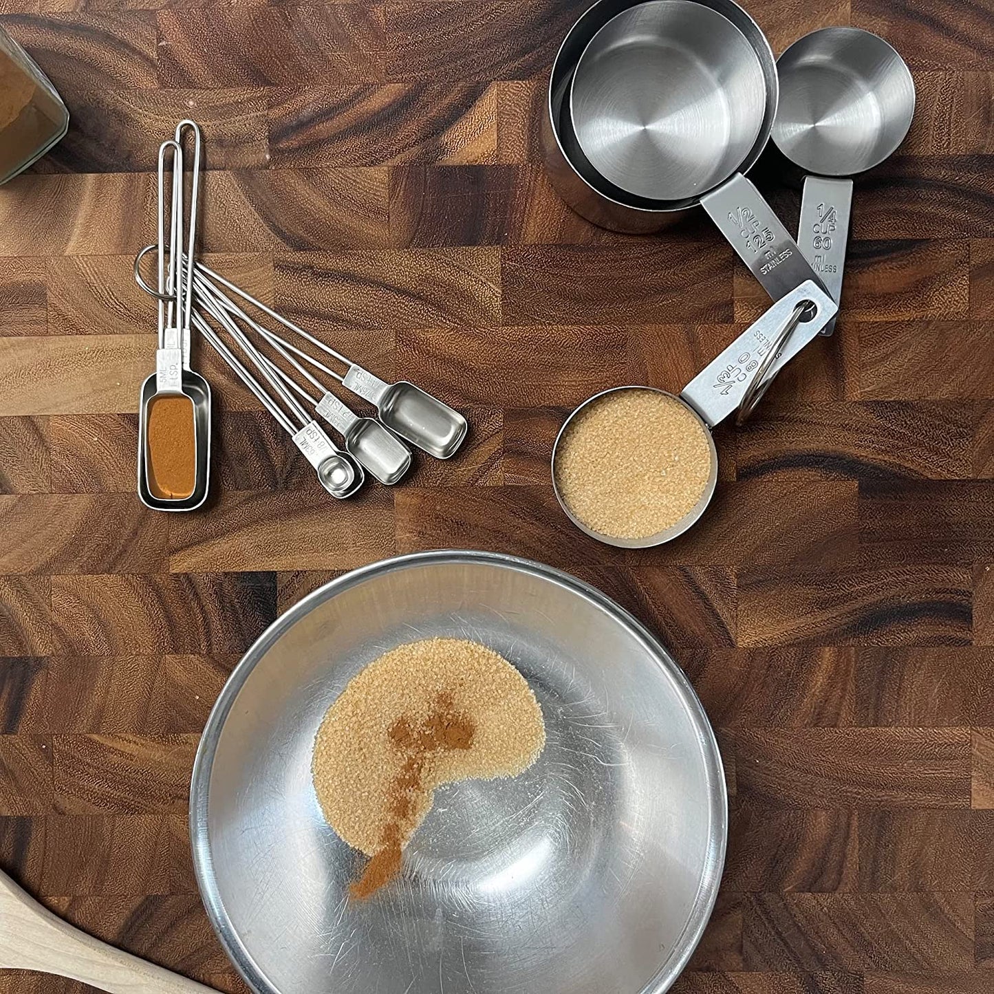 Stainless Steel Measuring Cups and Spoons