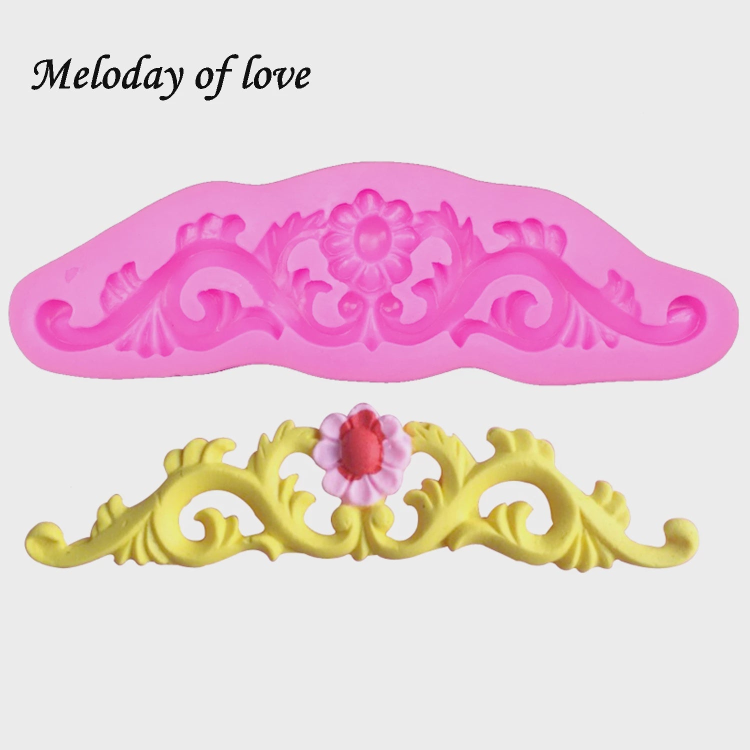 Flower Brooch with Vine Silicone Mold
