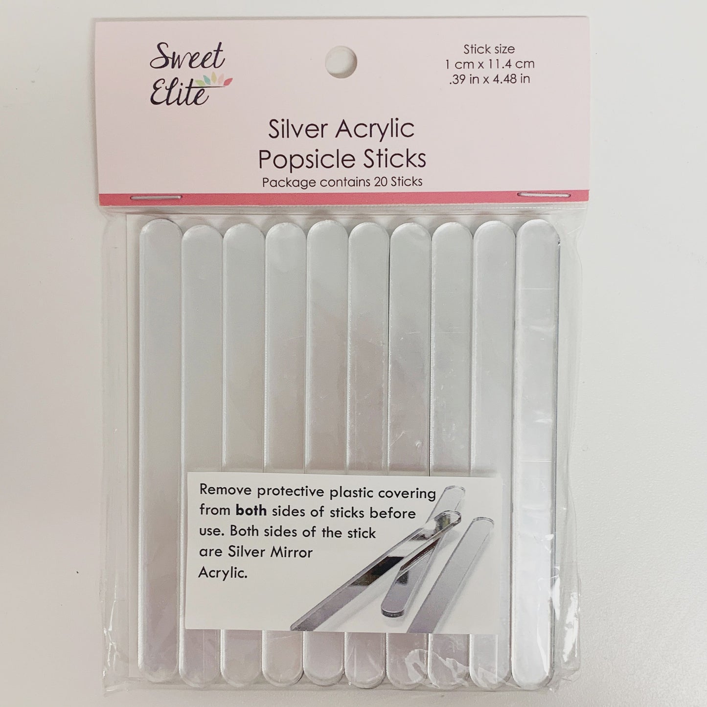 Silver Acrylic Popsicle Sticks