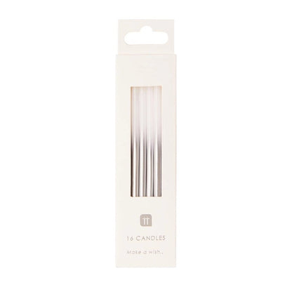 Silver and White Birthday Candles