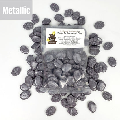 Simi, Silver, Pre-Cookied Isomalt Tiles