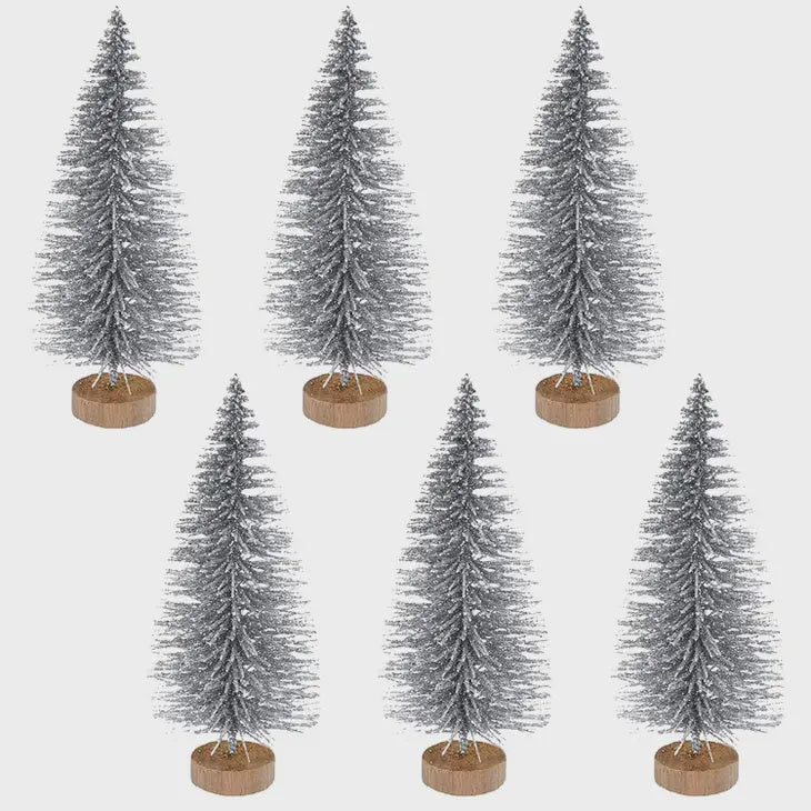 Silver Snow Tipped Christmas Tree - 2.75 Inches