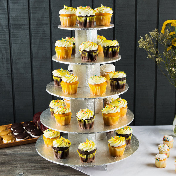 5 Tier, Silver Cupcake Stand