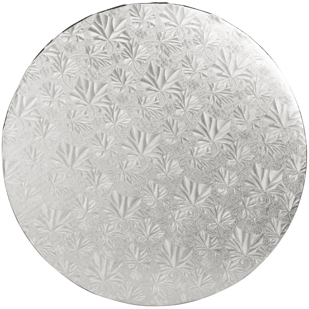 image of 10 inch round silver cake drum that is 1/2 thick