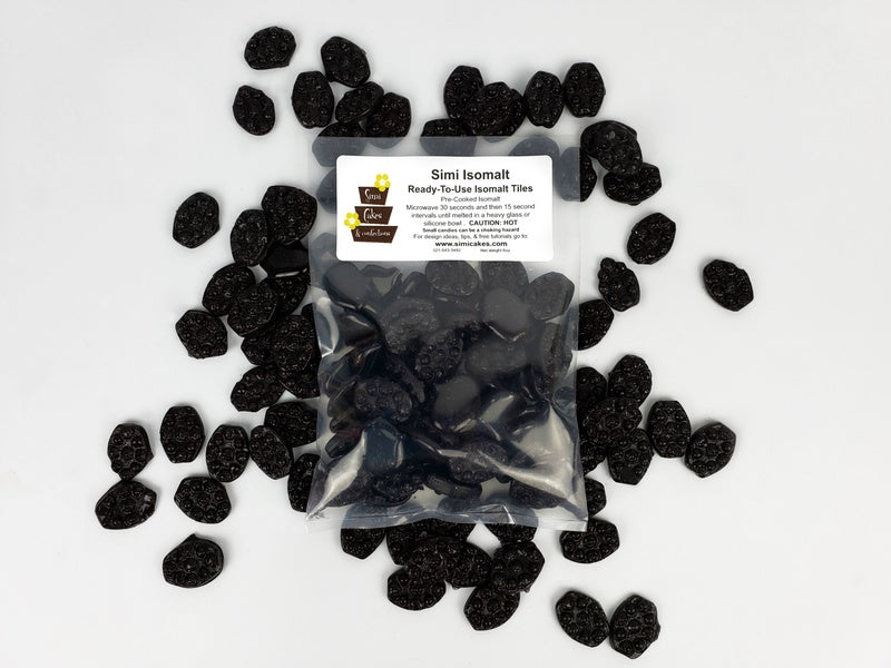 Simi, Black, Pre-Cooked Isomalt Tiles