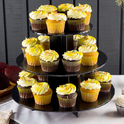 3 Tier, Black Cupcake Stand