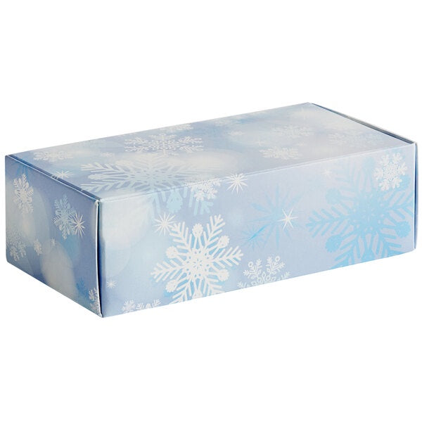 Light Blue Snowflakes Candy Box, 1lb, 1 Piece Folding Box