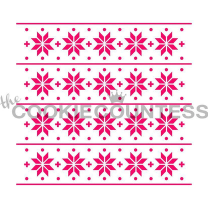 Snowflakes And Stripes Stencil