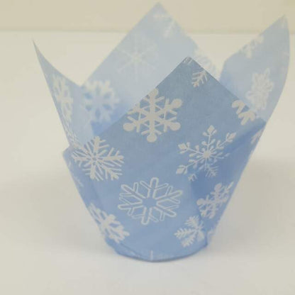 Snowflake Patterned Tulip Cup - 24 Tulip Cups