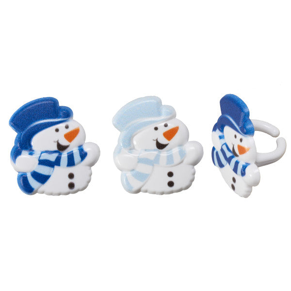 Smiling Snowman Cupcake Rings