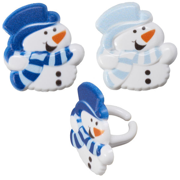 Smiling Snowman Cupcake Rings