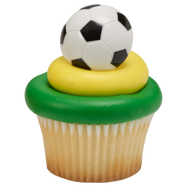 Soccer Ball Cupcake Rings - 12 Cupcake Rings