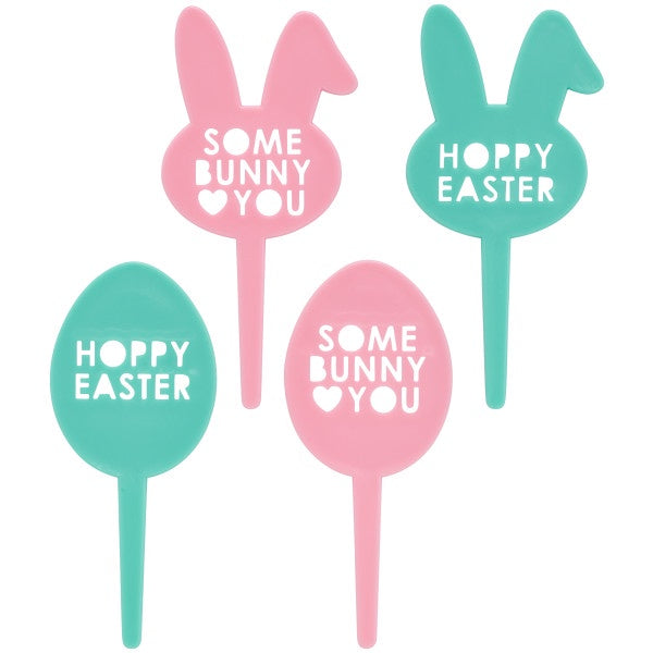 Some Bunny Loves You Cupcake Picks - 12 Cupcake Picks