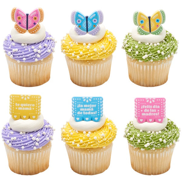 La Mejor Mama De Todas Cupcake Rings - 12 Cupcake Rings