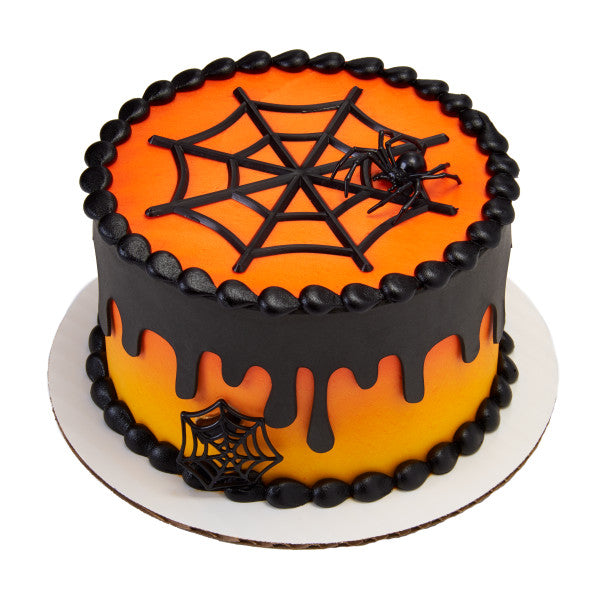 Ghoulish Spider and Web Cupcake Rings - 12 Rings