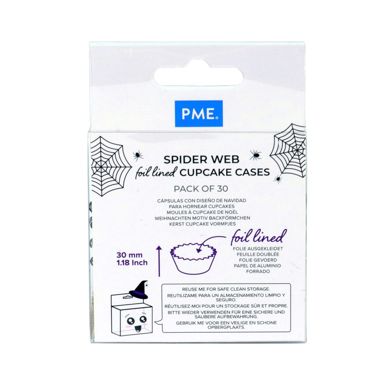 Halloween Spider Web, Foil-Lined Cupcake Liners - 30 Cupcake Liners