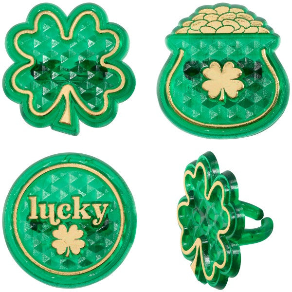 Three's A Charm St. Patricks' Day Cupcake Rings - 12 Rings