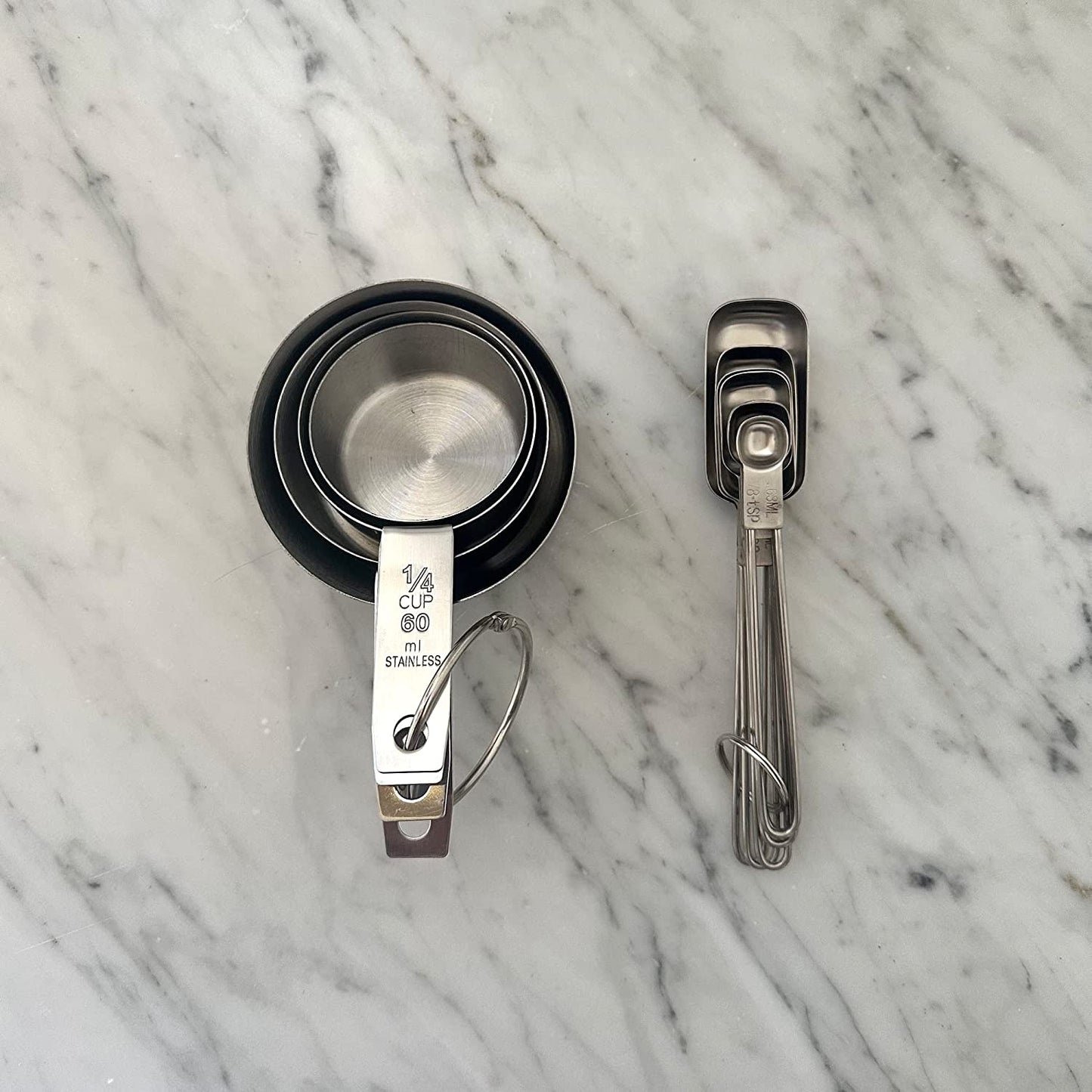 Stainless Steel Measuring Cups and Spoons