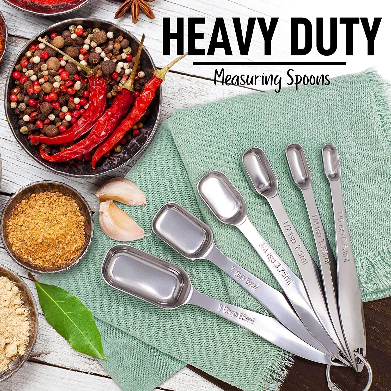 Measuring Spoons Set Small Tablespoon Teaspoons With Removable Clasp  Durable