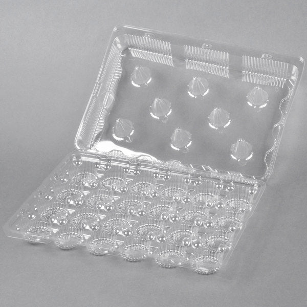 24 Count, Standard Size  Plastic Cupcake Container (Clamshell)
