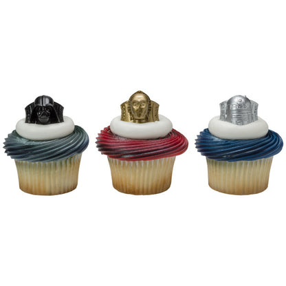 Star Wars-Darth Vader-C3PO-R2D2 Cupcake Rings - 12 Rings