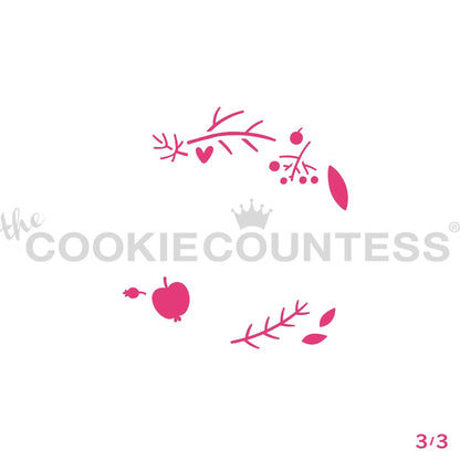 3 Piece Autumn Wreath Stencil Set