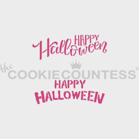 Happy Halloween in 2 Fonts Stencil