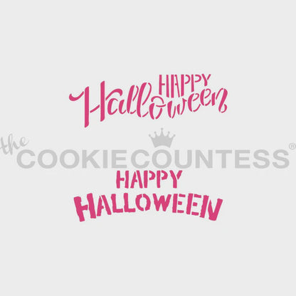 Happy Halloween in 2 Fonts Stencil
