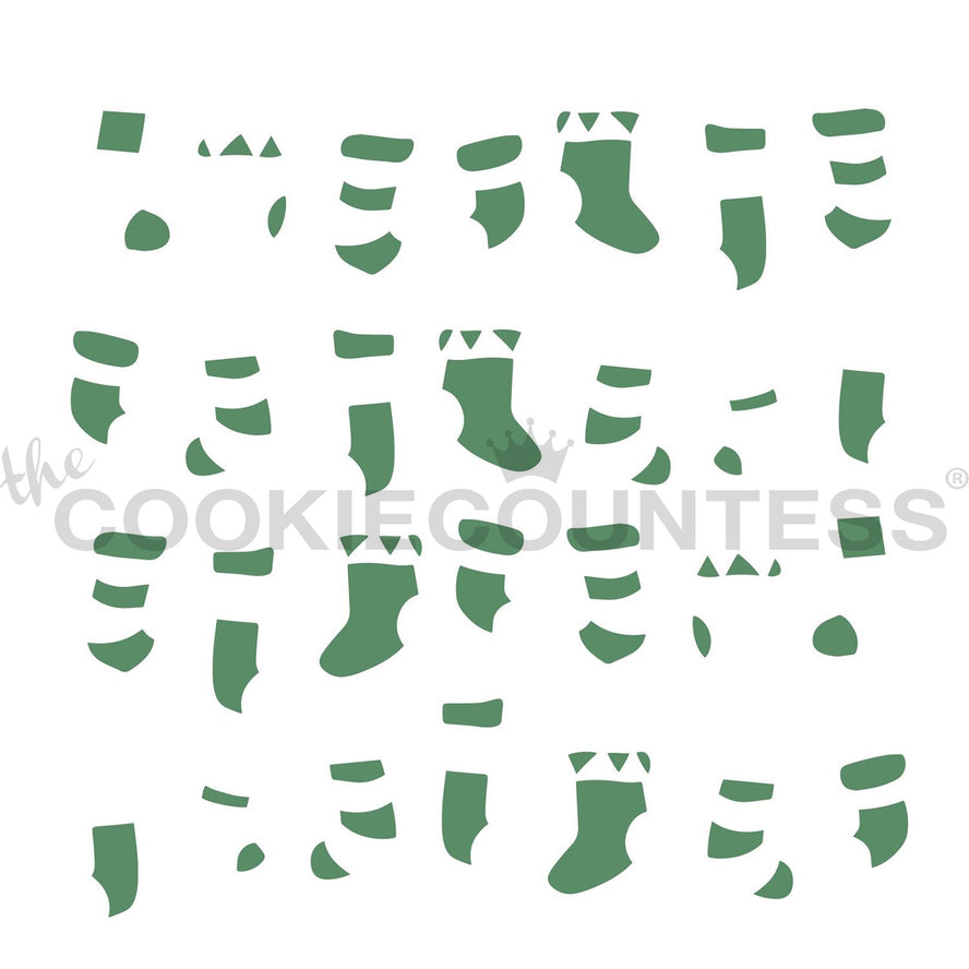 2 Piece Christmas Stockings Stencil Set