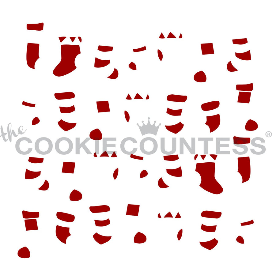 2 Piece Christmas Stockings Stencil Set