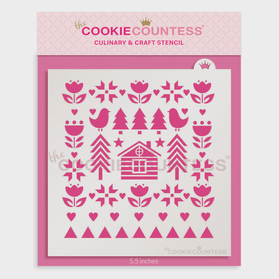 Scandi Folk Art Stencil