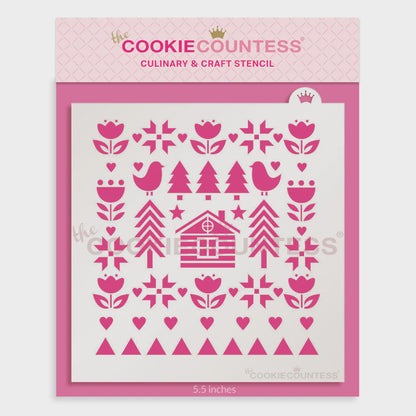 Scandi Folk Art Stencil