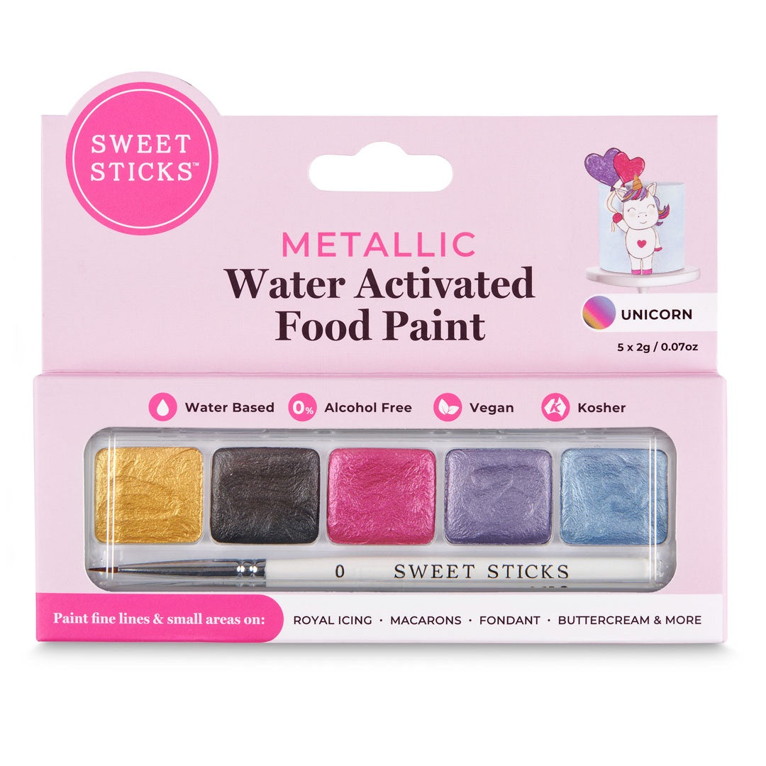 Sweet Sticks Water Activated Food Paint - Metallic Unicorn Pack