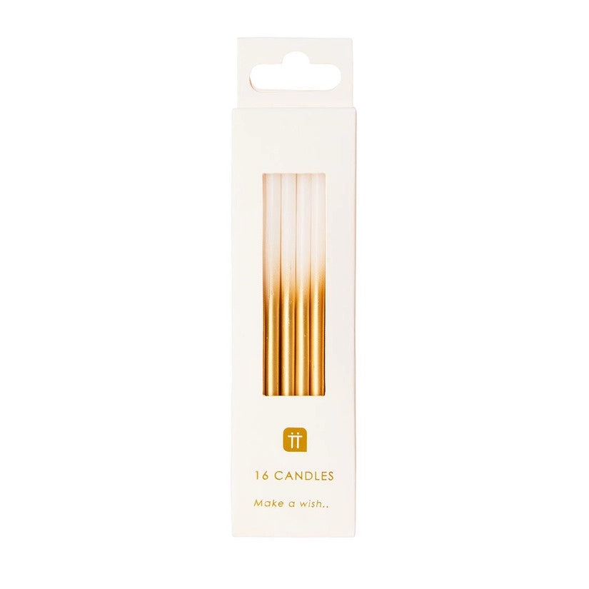 Gold and White Birthday Candles