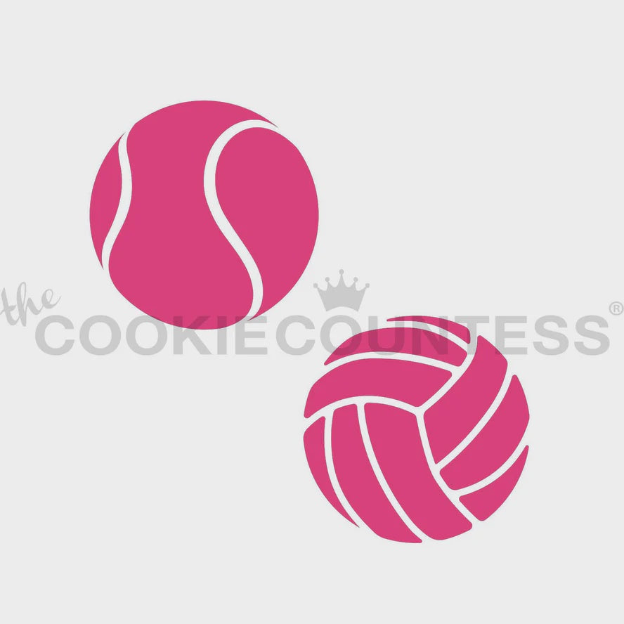 Volleyball and Tennis Stencil