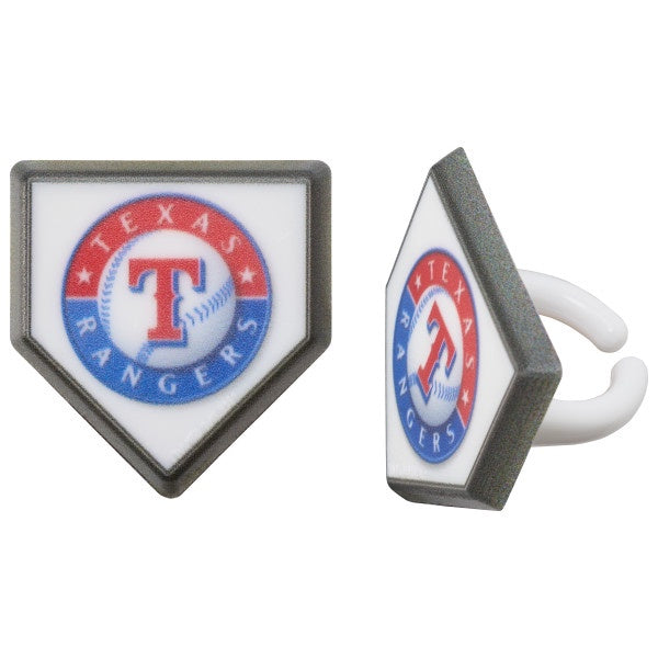 Texas Rangers Cupcake Decorations - 12 Cupcake Rings