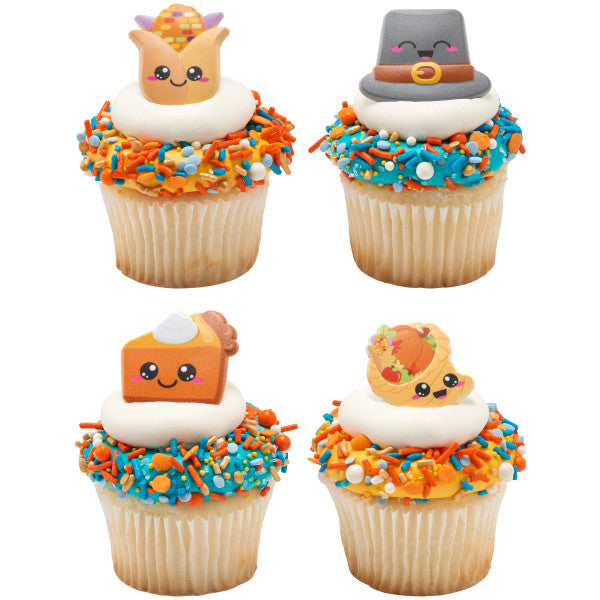 Thanksgiving Cuties Cupcake Rings - 12 Cupcake/Cake Rings