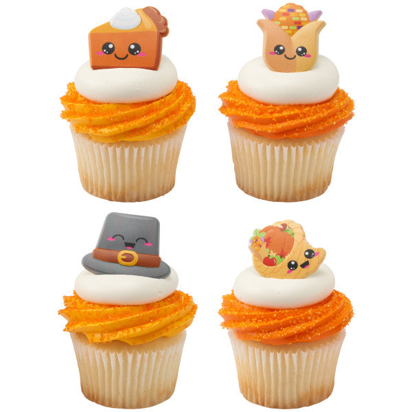 Thanksgiving Cuties Cupcake Rings - 12 Cupcake/Cake Rings