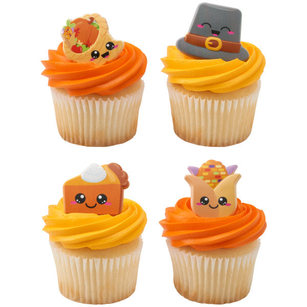 Thanksgiving Cuties Cupcake Rings - 12 Cupcake/Cake Rings
