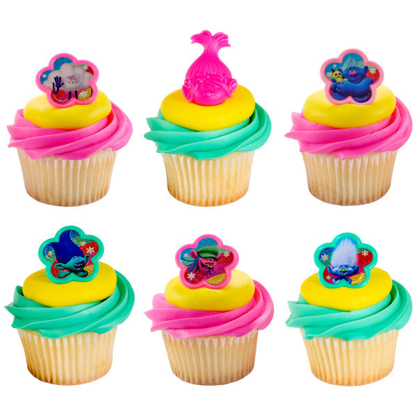 DreamWorks Trolls Hugs & Happiness Cupcake Rings - 12 Rings