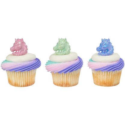Unicorn Cupcake Rings - 12 Rings