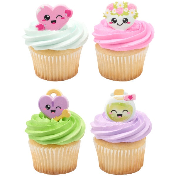 Valentine's Day Cuties Cupcake Rings, 12 Cupcake Rings