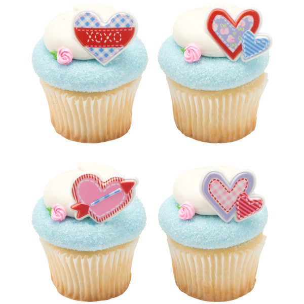 Cross My Heart Cupcake Rings, 12 Cupcake Rings