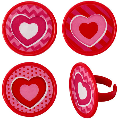 Charming Hearts Cupcake Rings, 12 Rings