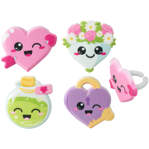 Valentine's Day Cuties Cupcake Rings, 12 Cupcake Rings