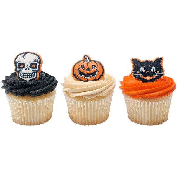 Vintage Fright Cupcake Rings - 12 Cupcake/Cake Rings