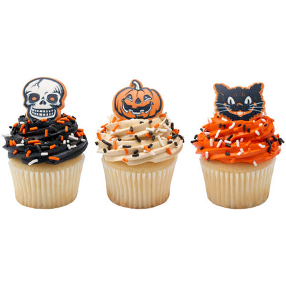 Vintage Fright Cupcake Rings - 12 Cupcake/Cake Rings