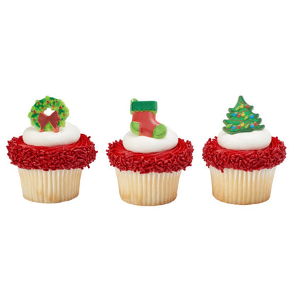 Christmas Whimsical Assortment Cupcake Rings - 12 Rings