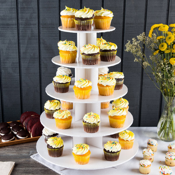 5 Tier, White Cupcake Stand